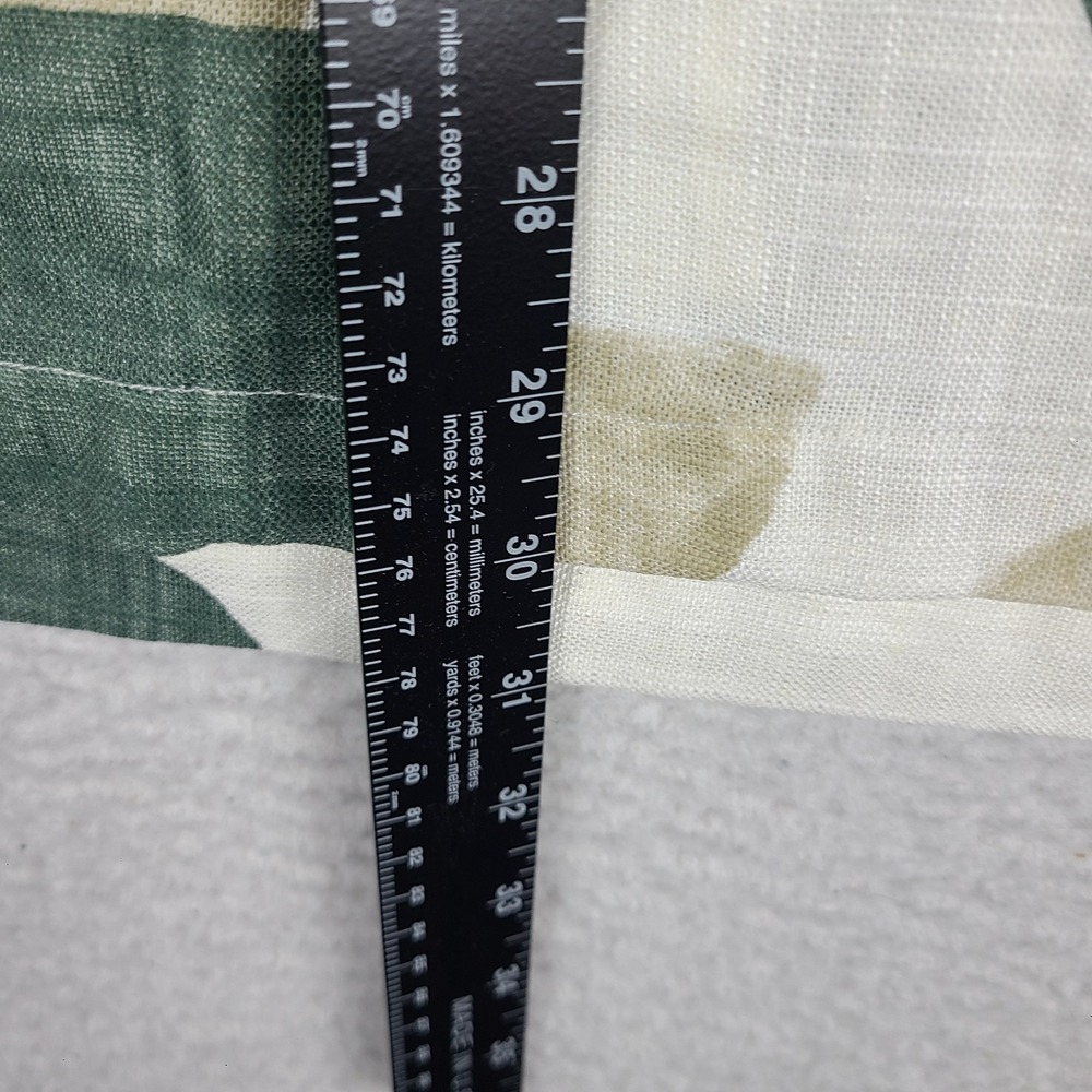 ZARA Shirt Mens XL Green Beige Geometric Linen Hawaiian Button Up Short Sleeve - Picture 4 of 11
